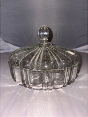 Old Cafe ANCHOR HOCKING CLEAR CANDY DISH